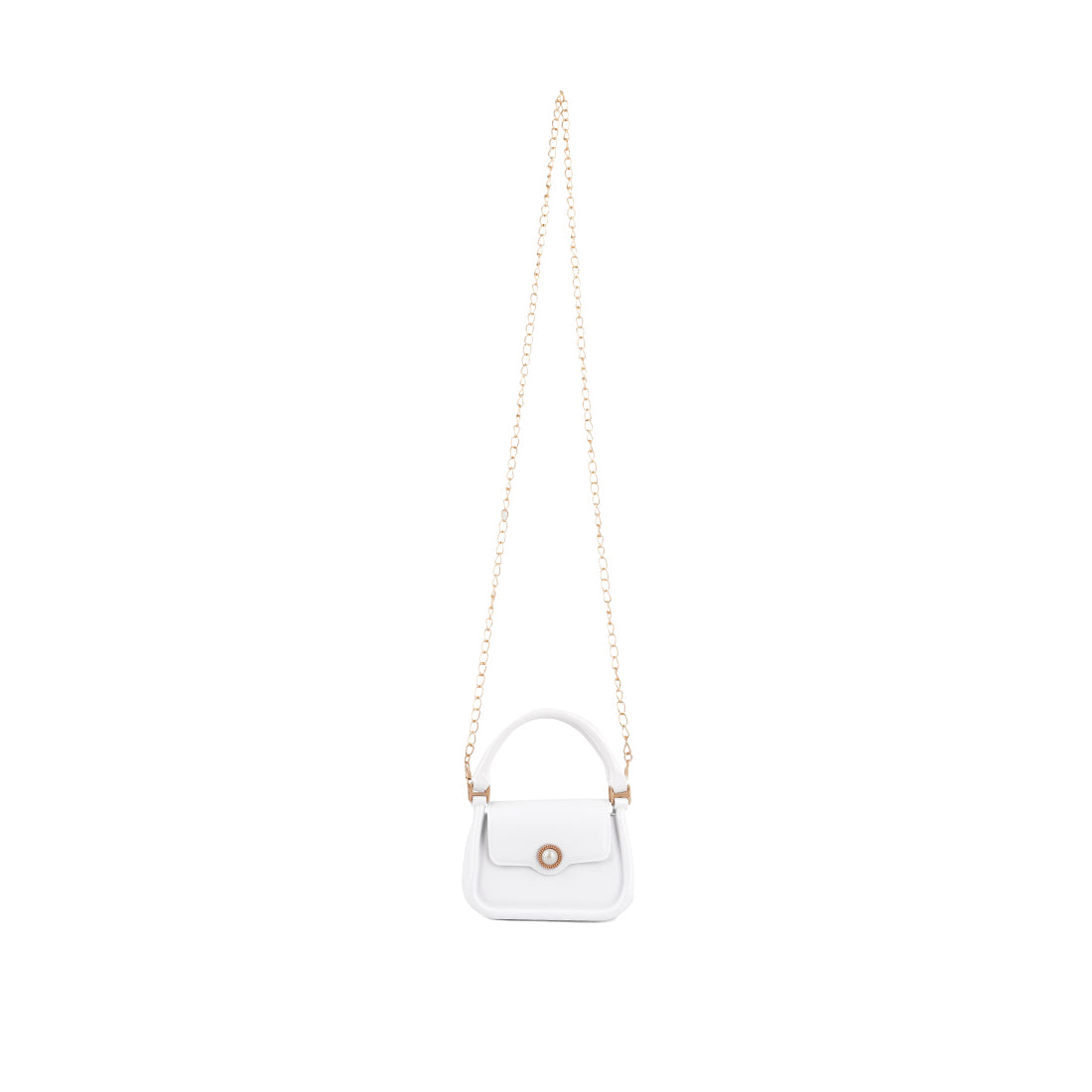 Croc Textured Mini Handbag in White