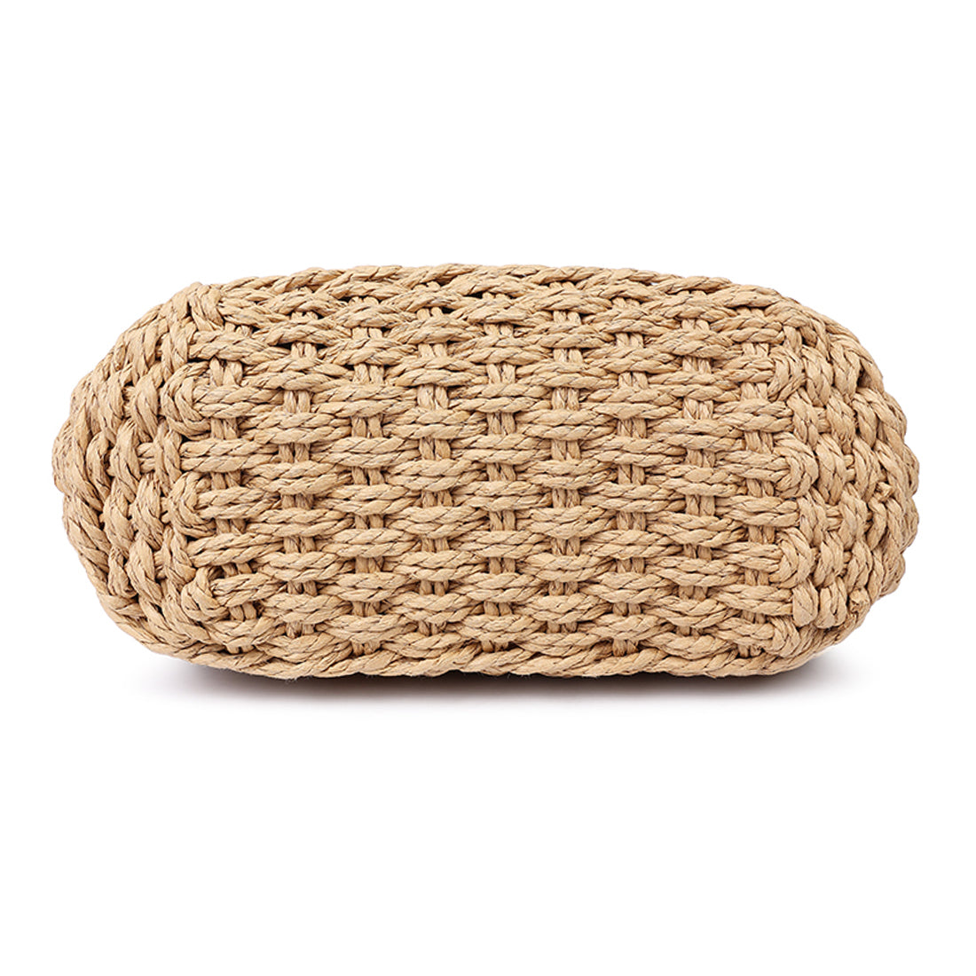 lace ribbon woven handbag#color_tan