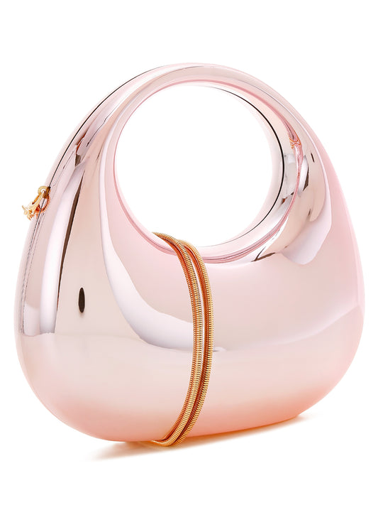 acrylic metallic mini clutch bag#color_pink