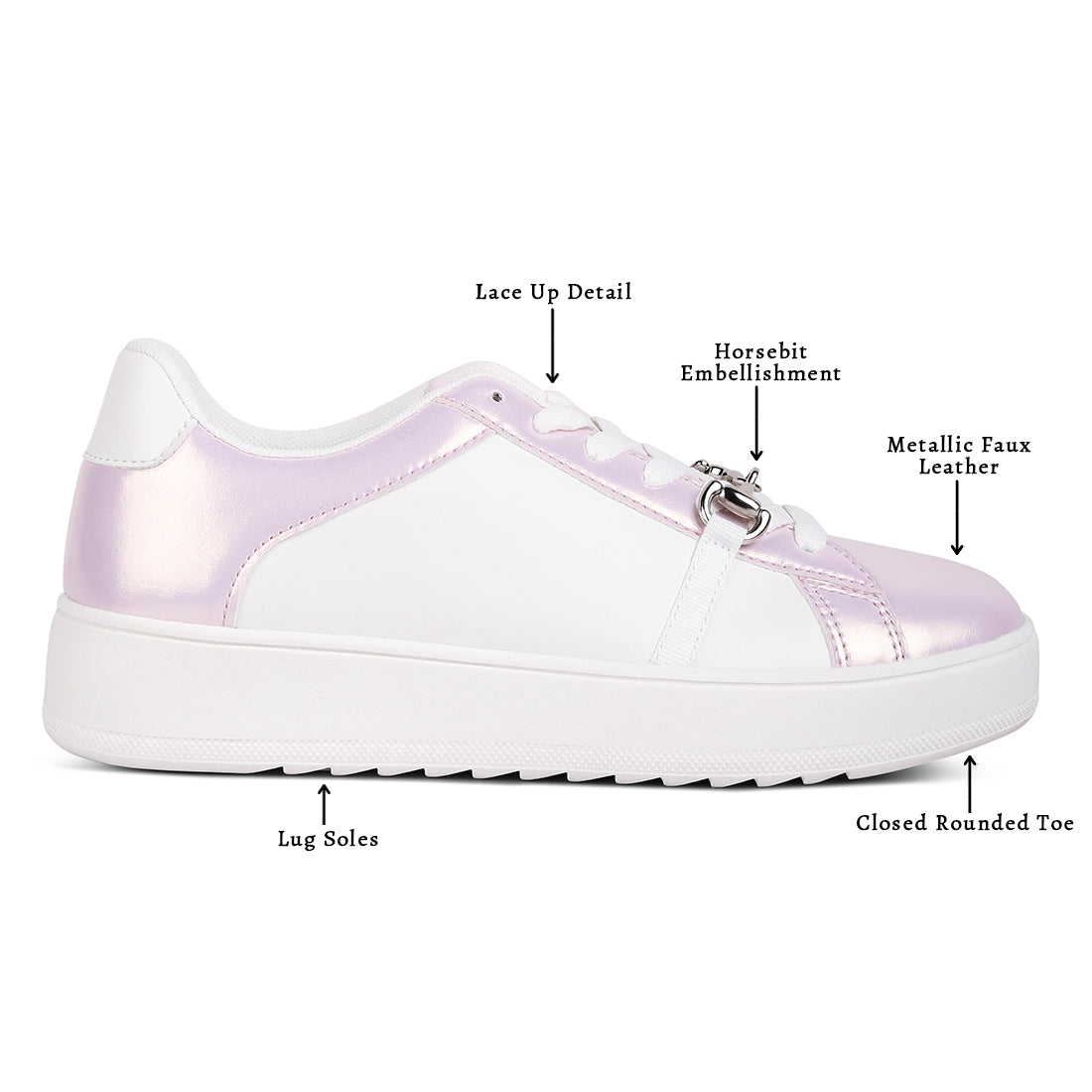 contrasting metallic sneakers#color_pink