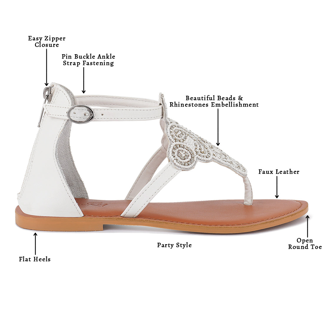 beads and rhinestones flat sandals#color_white