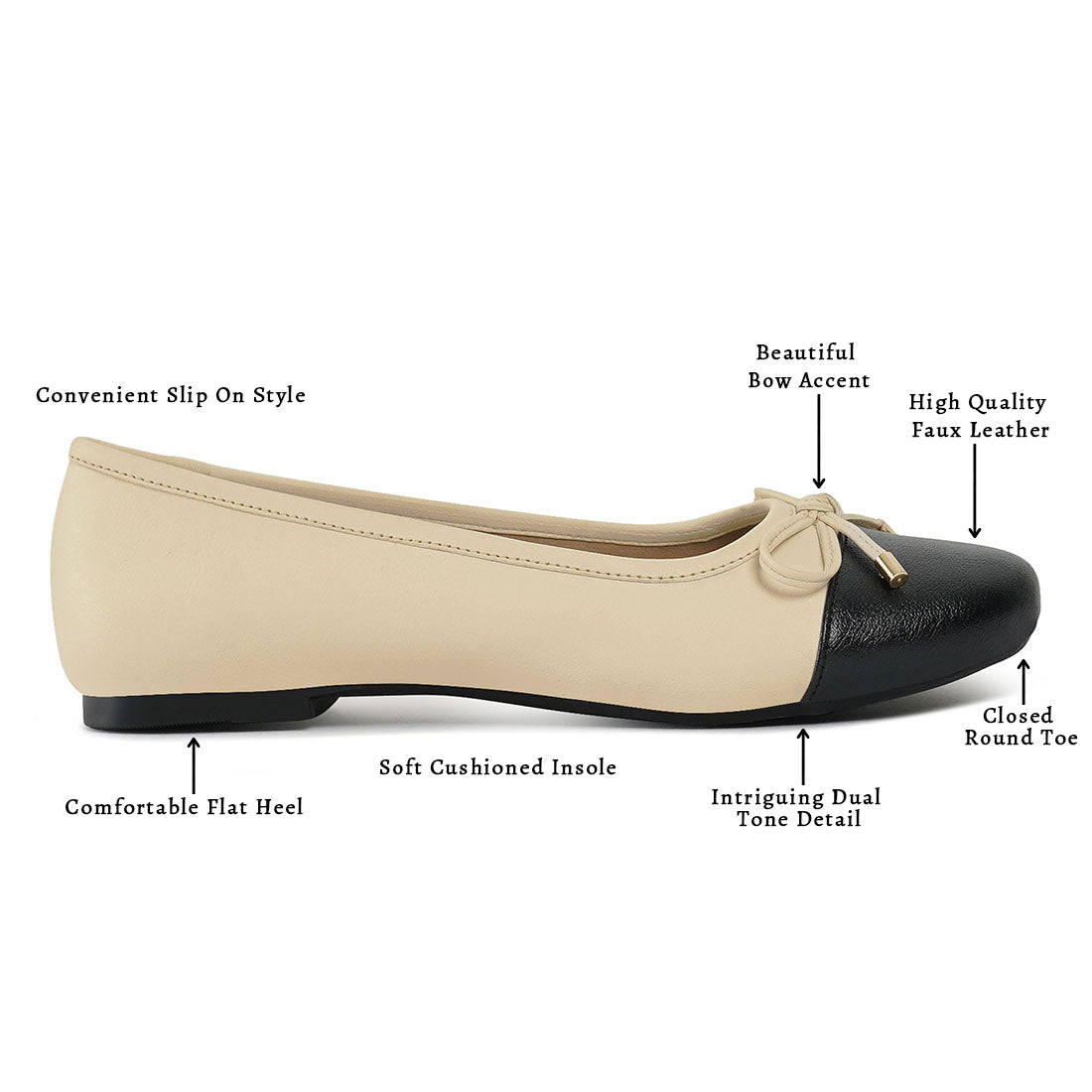 Women Two Tone Ballet Flats