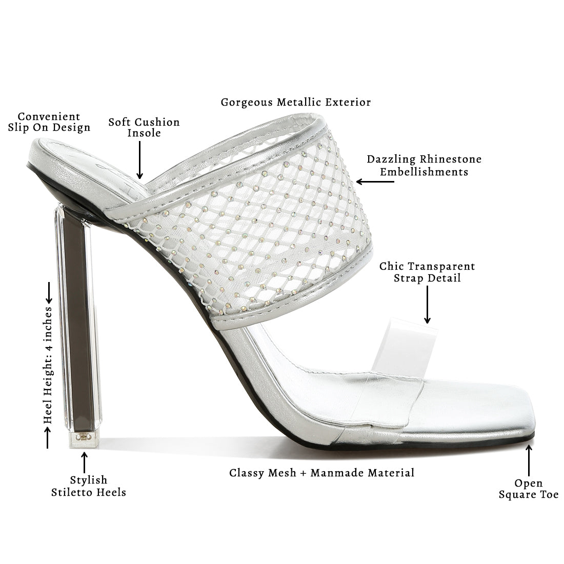 clear embellished square toe heels#color_silver
