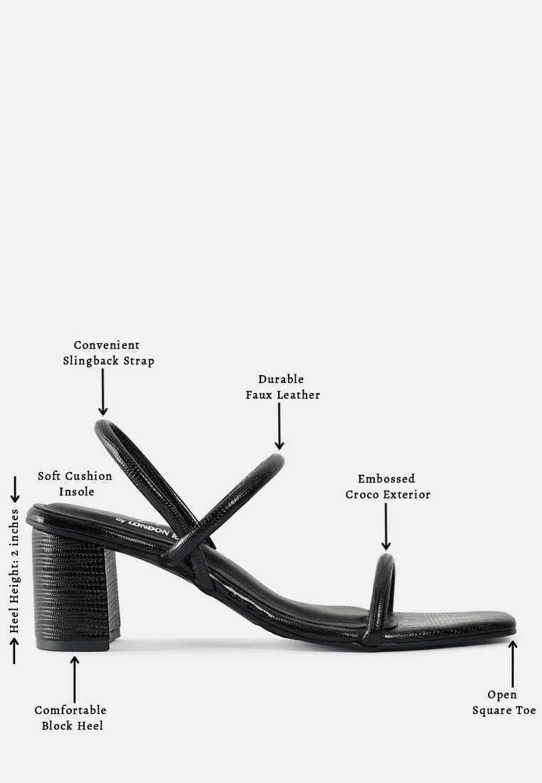 Croco Faux Leather Sandals