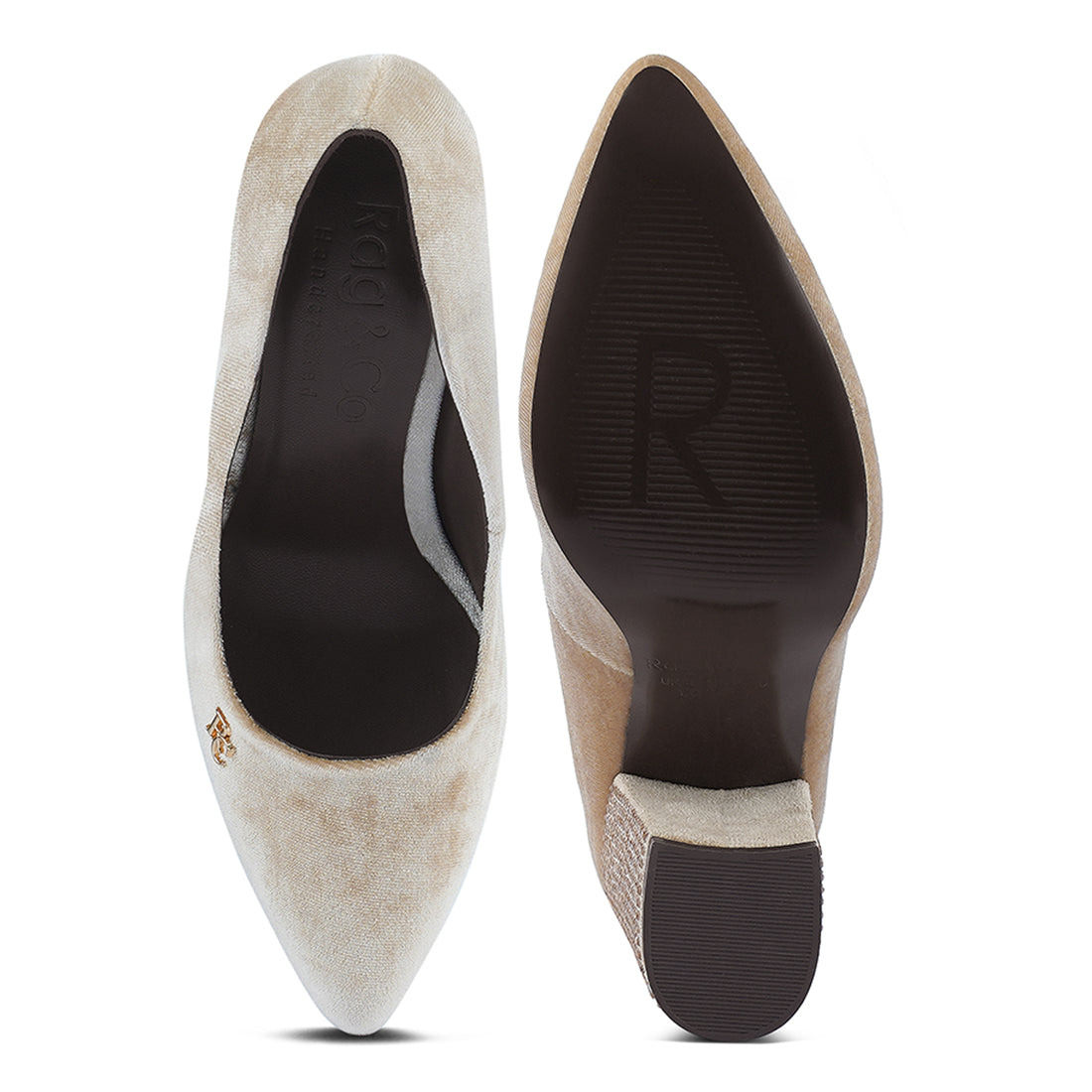 diamante block heeled pumps#color_beige