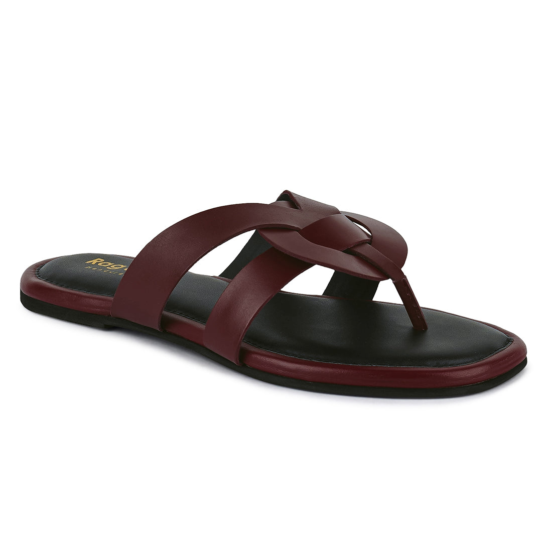 angeles flat slip ons#color_red