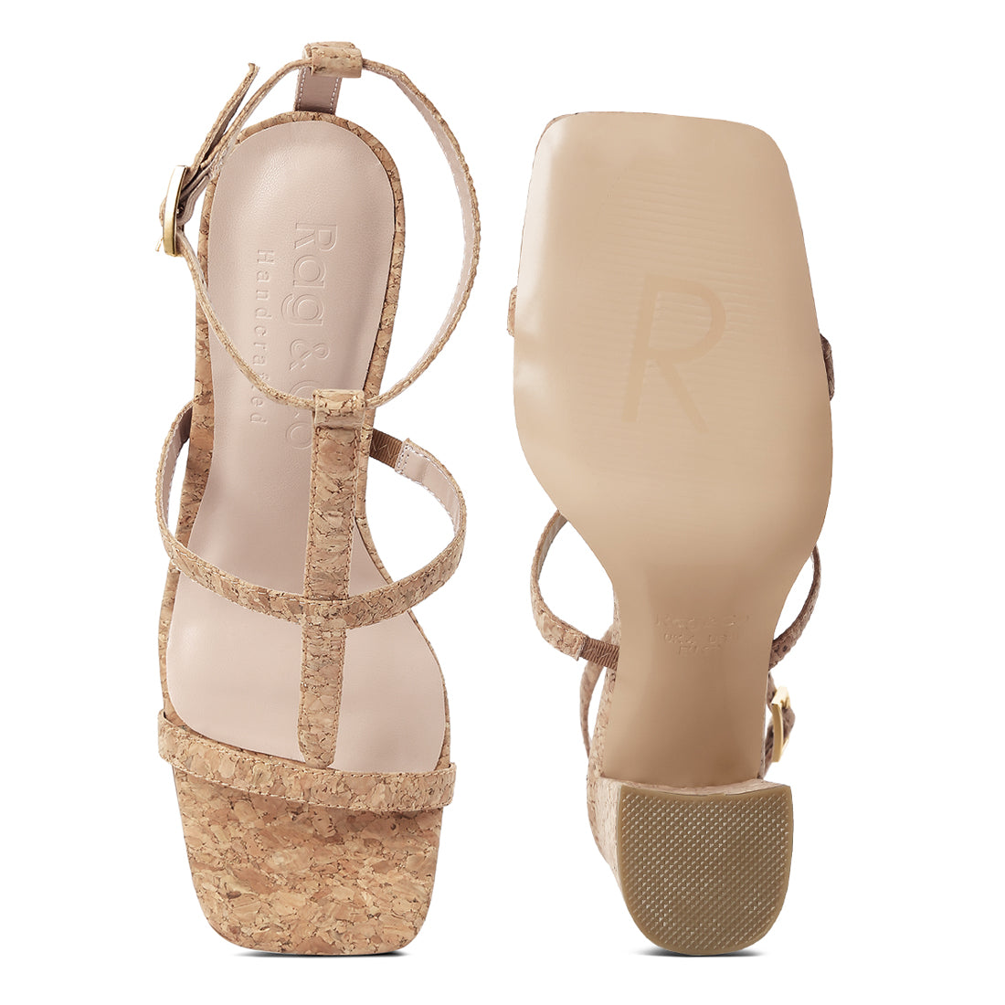 open square toe block heel sandals#color_beige