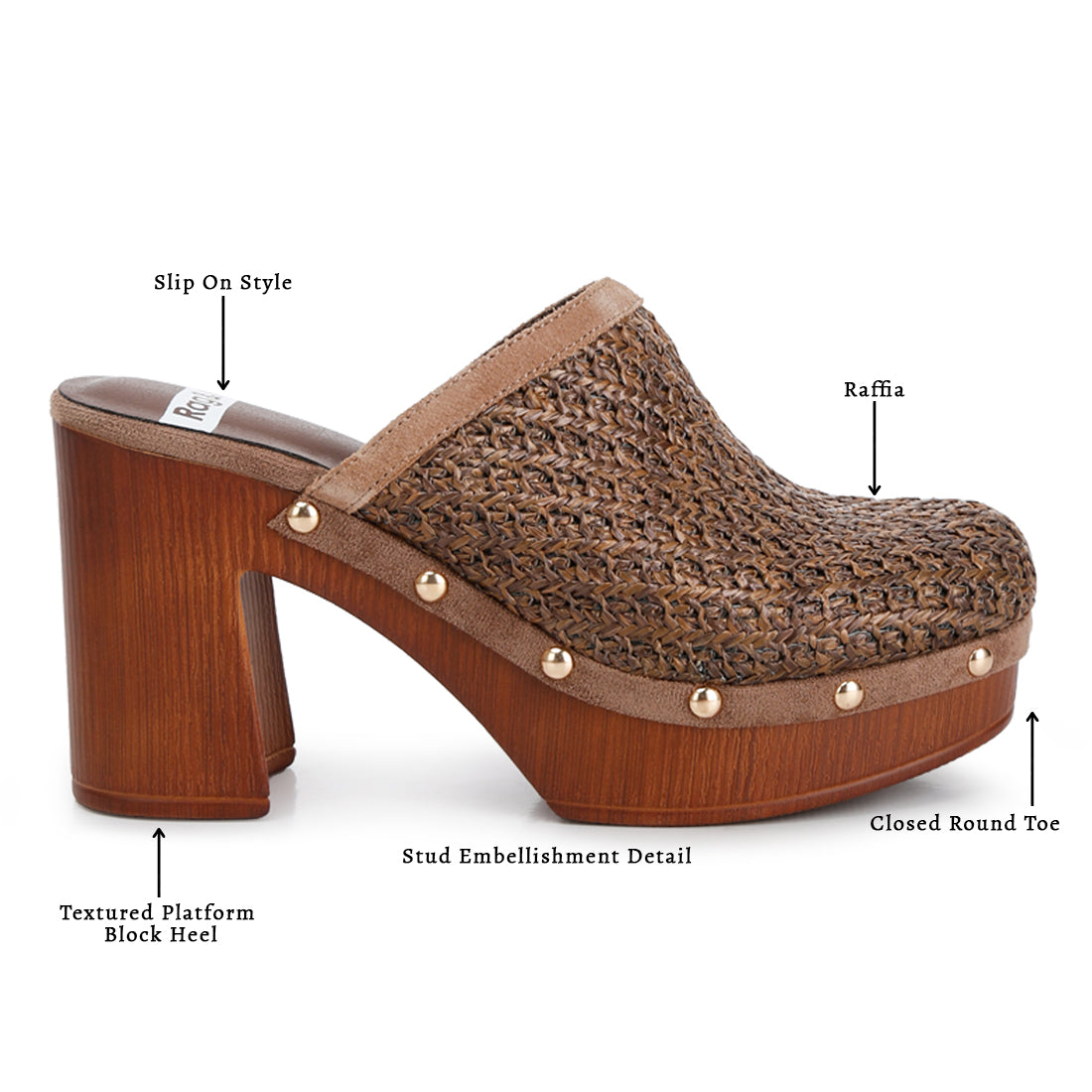 raffia platform clogs#color_brown