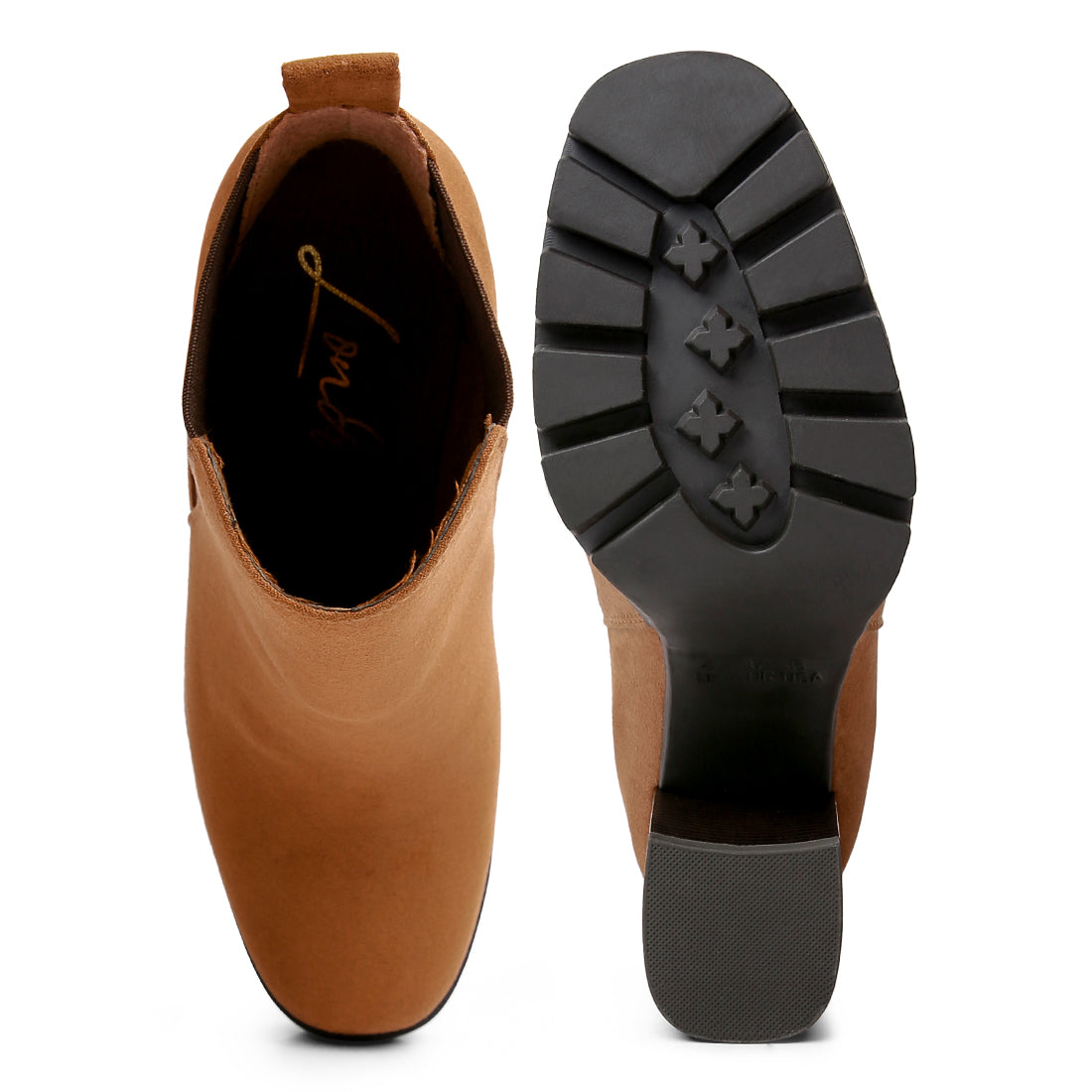 Tan Block Heeled Boot