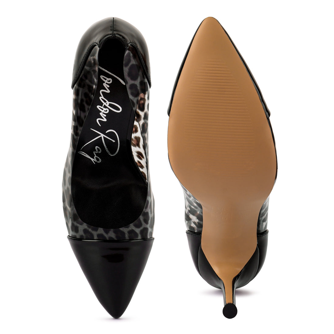 Black Candace Clear Stiletto Pumps