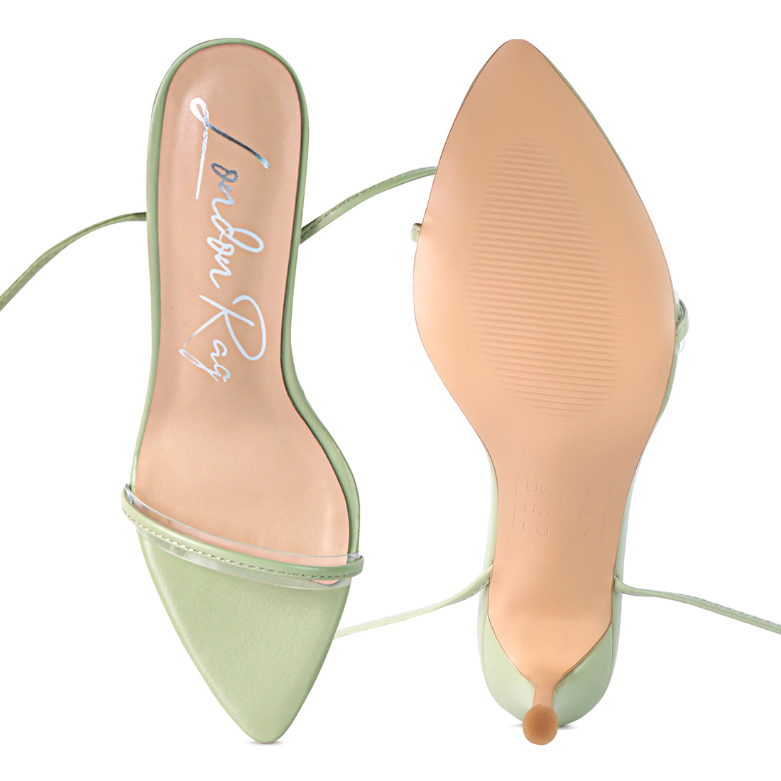 Mint High Heel Lace Up Sandals