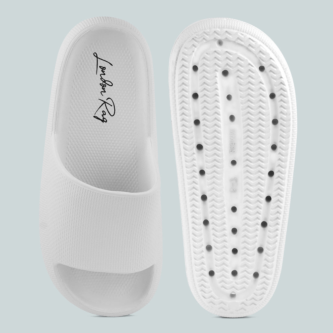 White Cabana Black Eva Pool Sliders