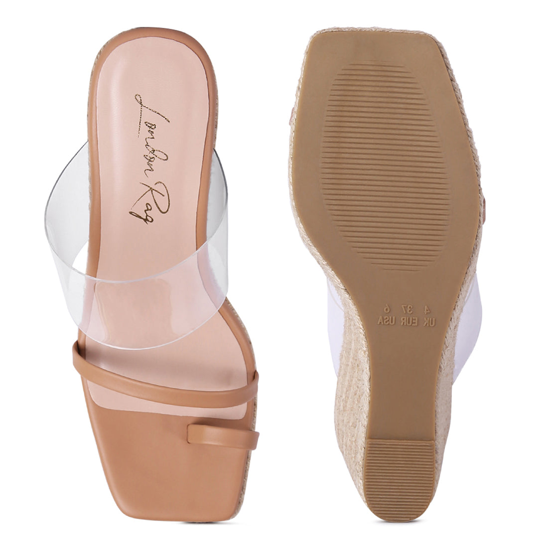 Camel Toe Ring Espadrilles Wedge Sandals