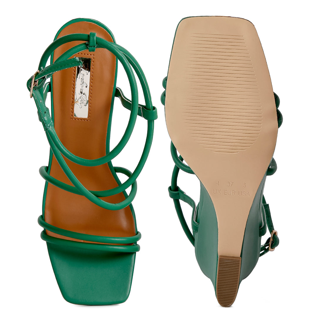 ankle strap wedge sandals#color_green