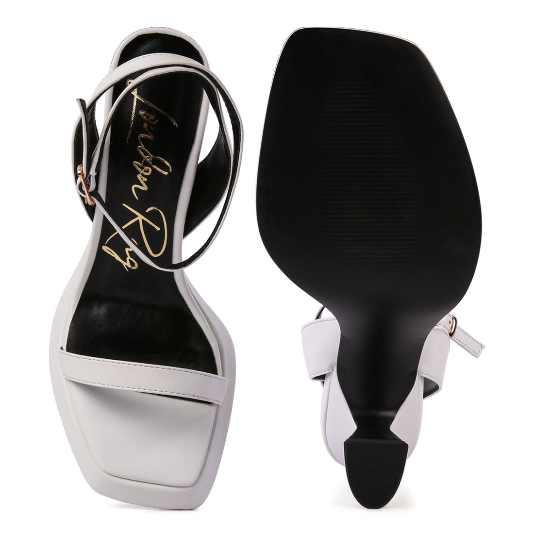 White Ankle Strap Sandals