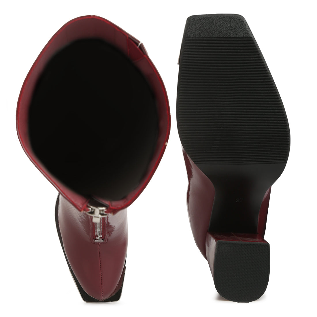 ankle heeled boots#color_burgundy