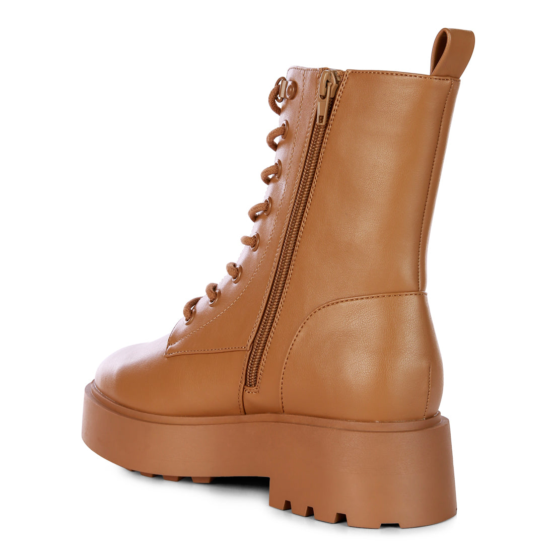 ankle biker boots#color_tan