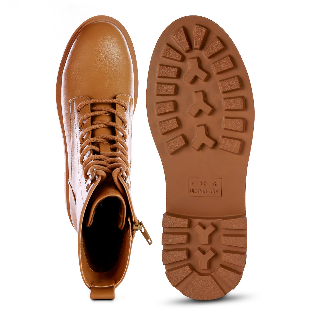 ankle biker boots#color_tan