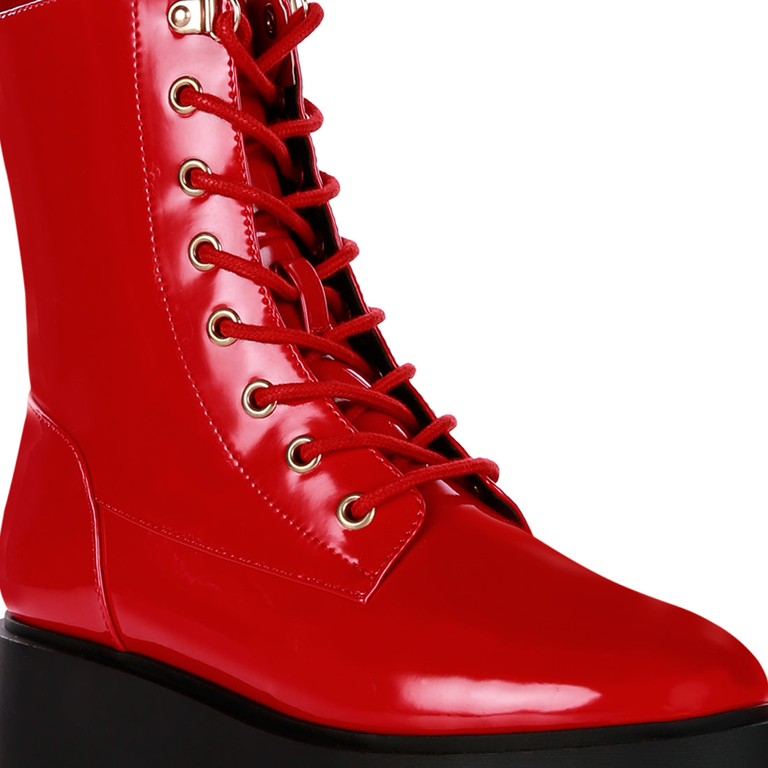 ankle biker boots#color_red