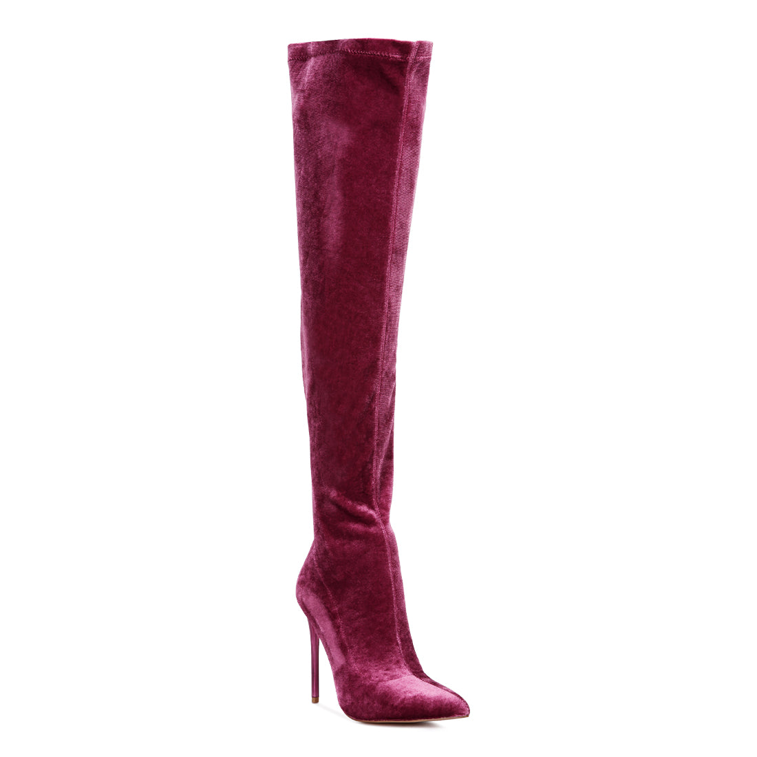 Purple Stiletto Calf Boots