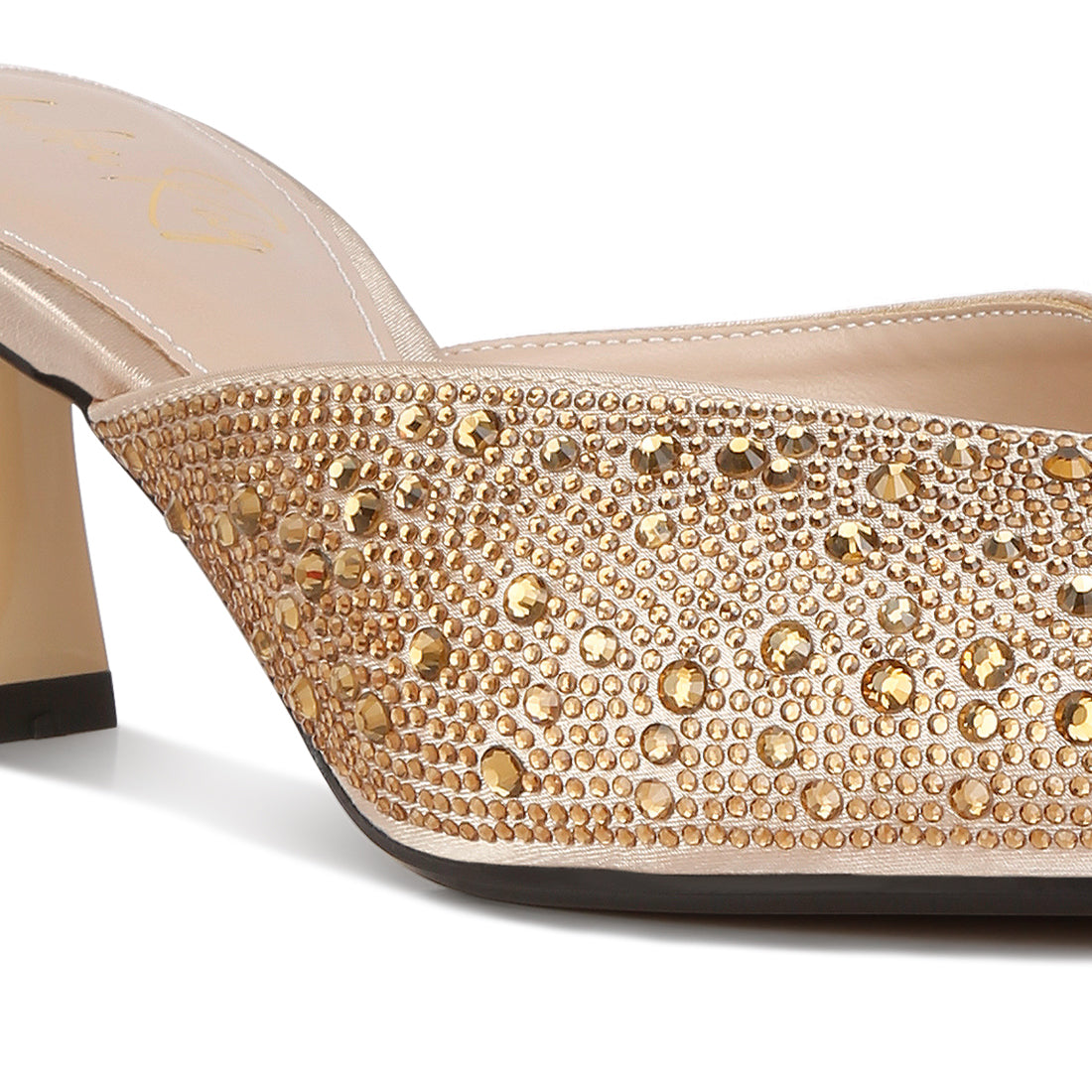 aldora rihnestones embellished mules#color_gold
