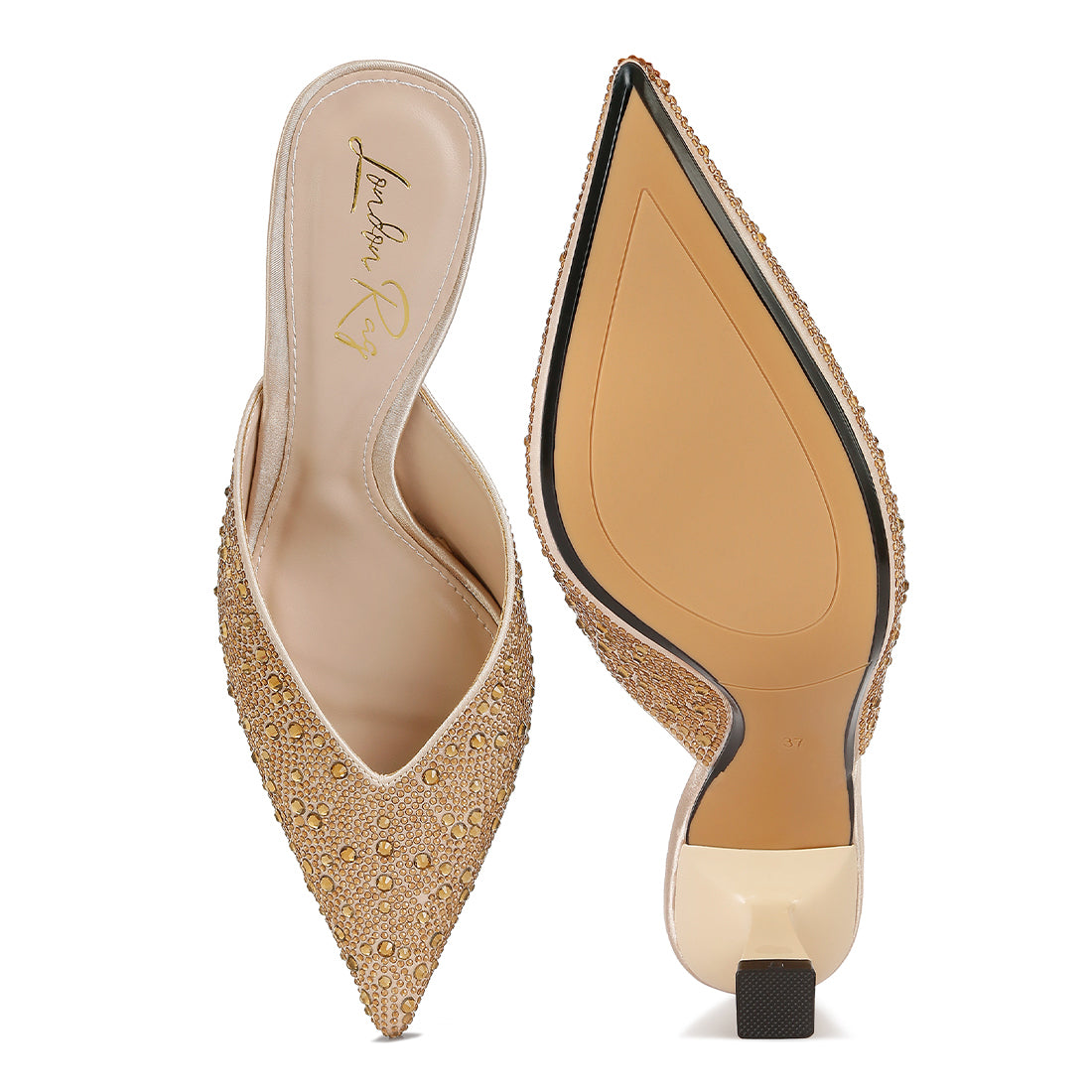 aldora rihnestones embellished mules#color_gold