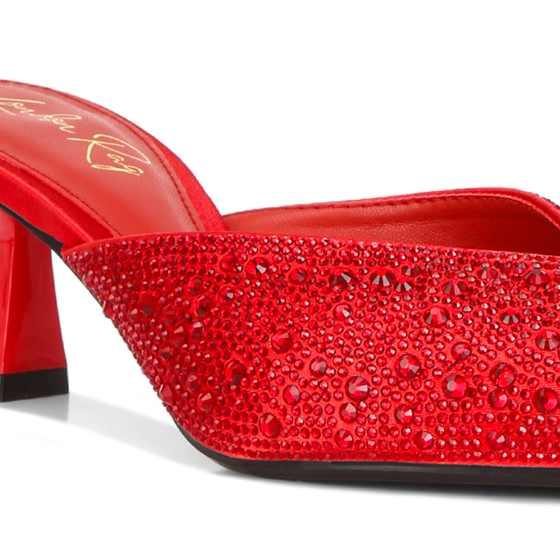 aldora rihnestones embellished mules#color_red