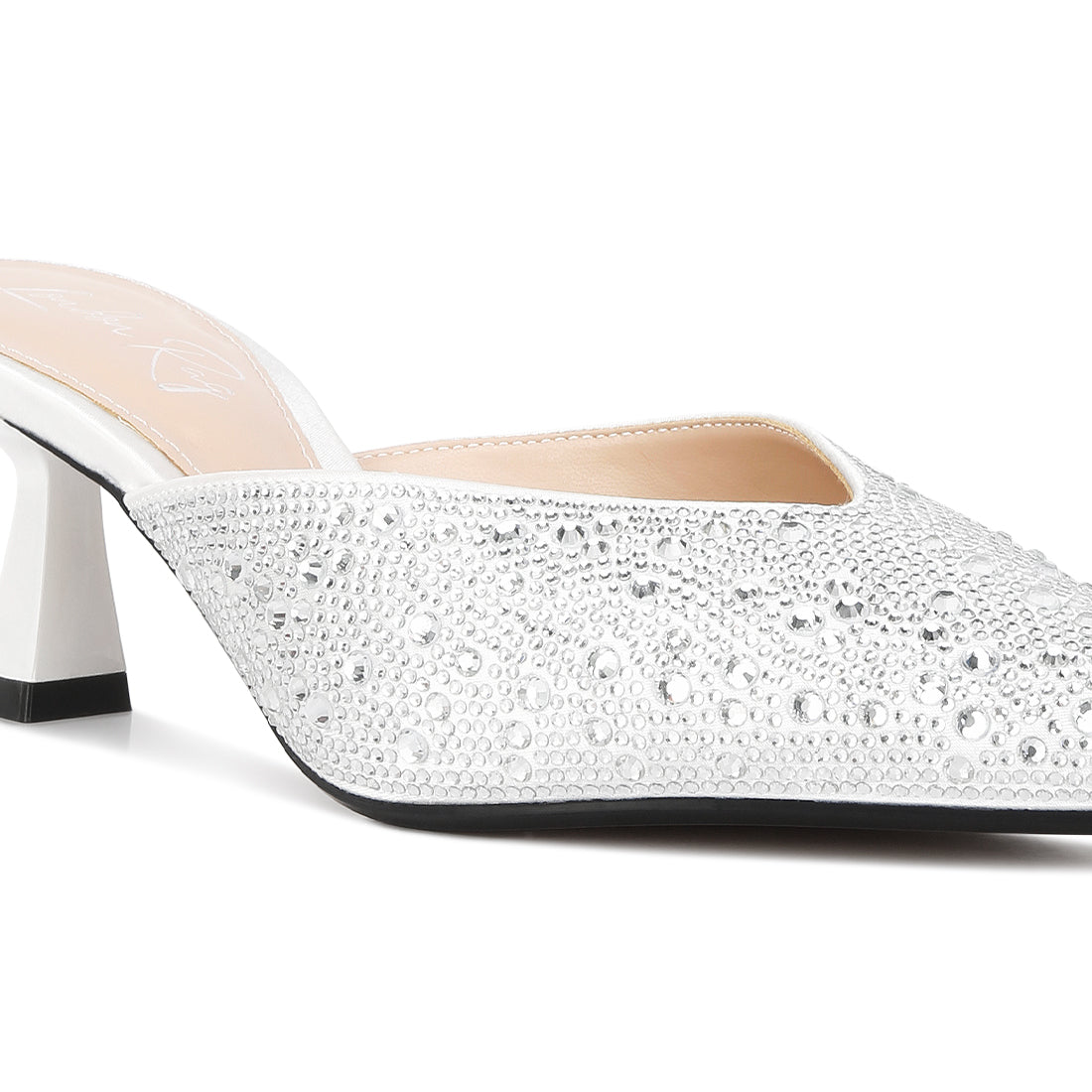 aldora rihnestones embellished mules#color_white