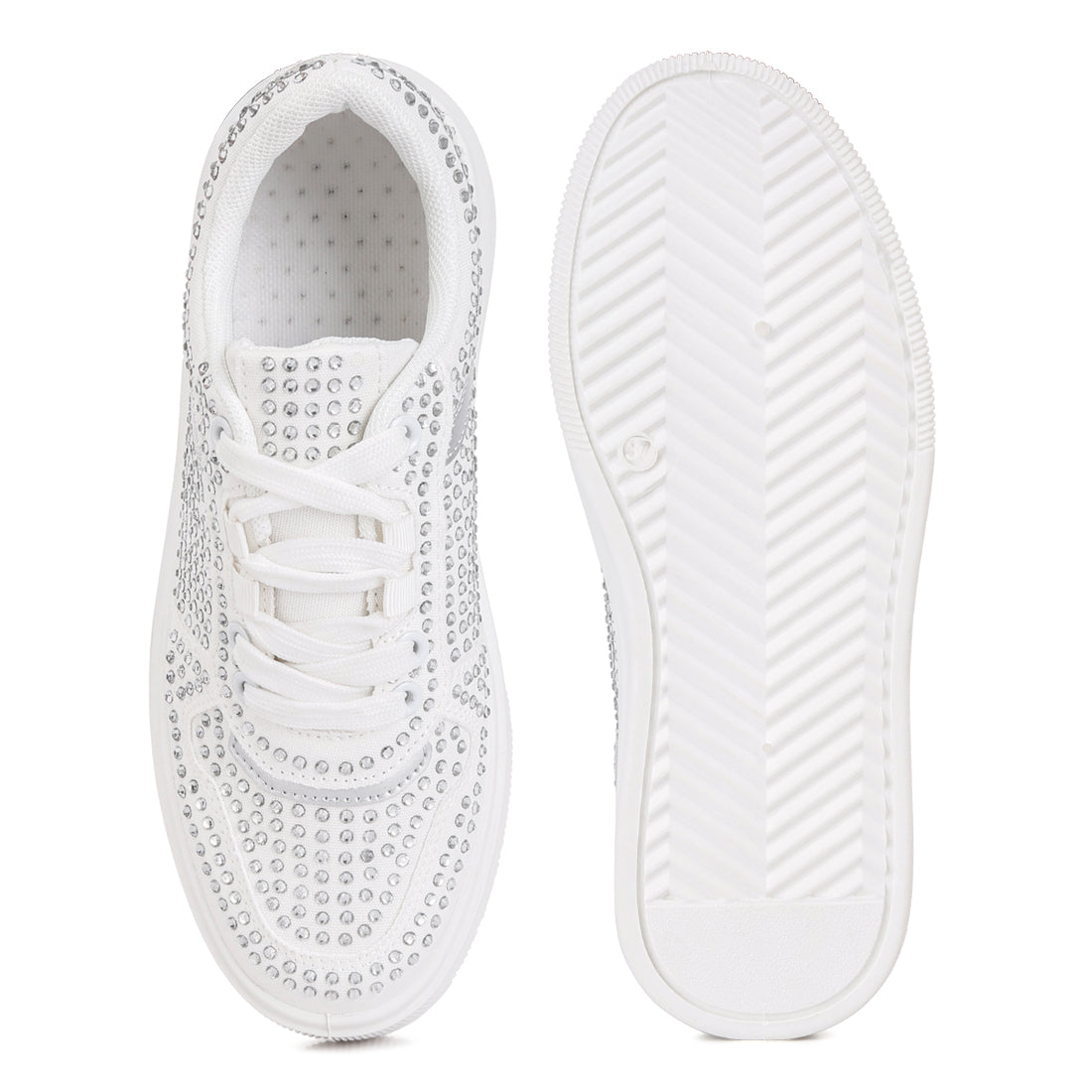 embellished chunky sole sneakers#color_white