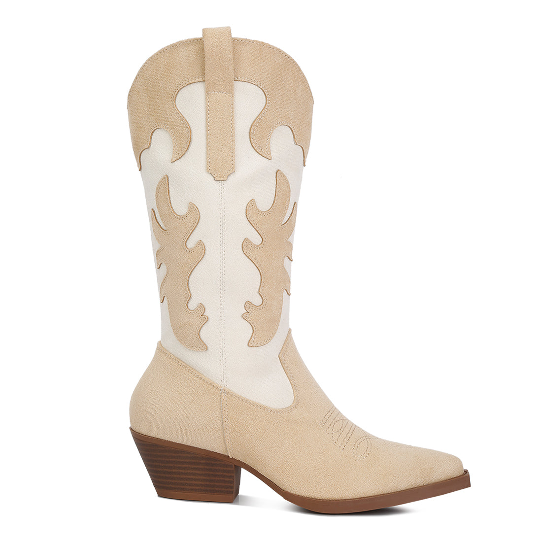 Adanna Micro Suede Patchwork Cowboy Boots
