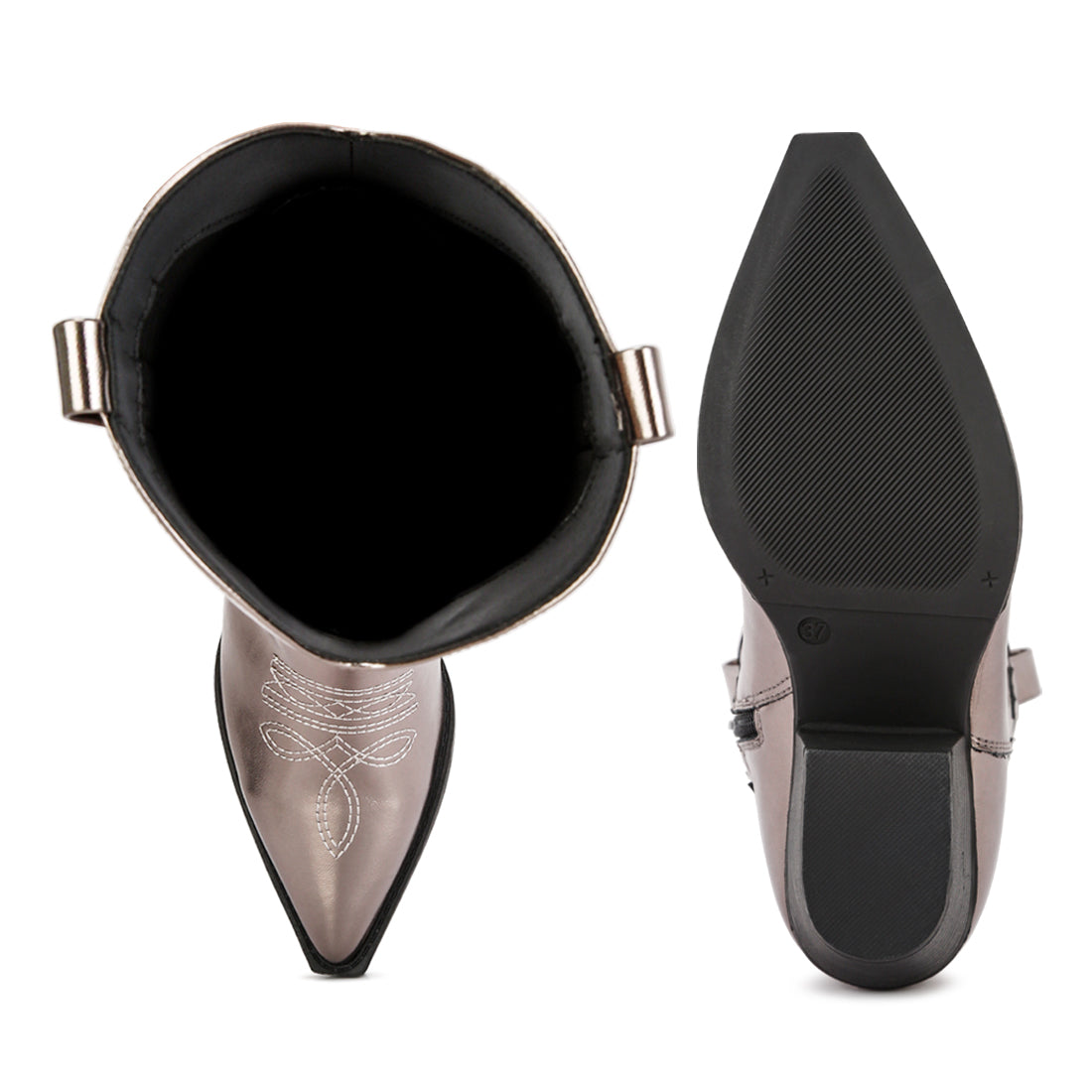 Pewter Metallic Cowboy Boots