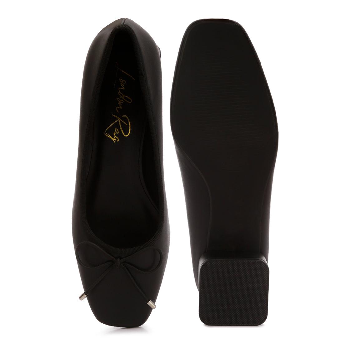 low block heel ballerinas#color_black