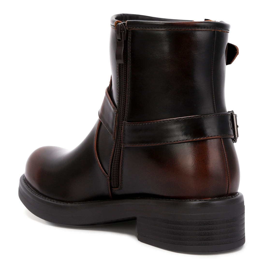 allux pin buckle boots#color_brown