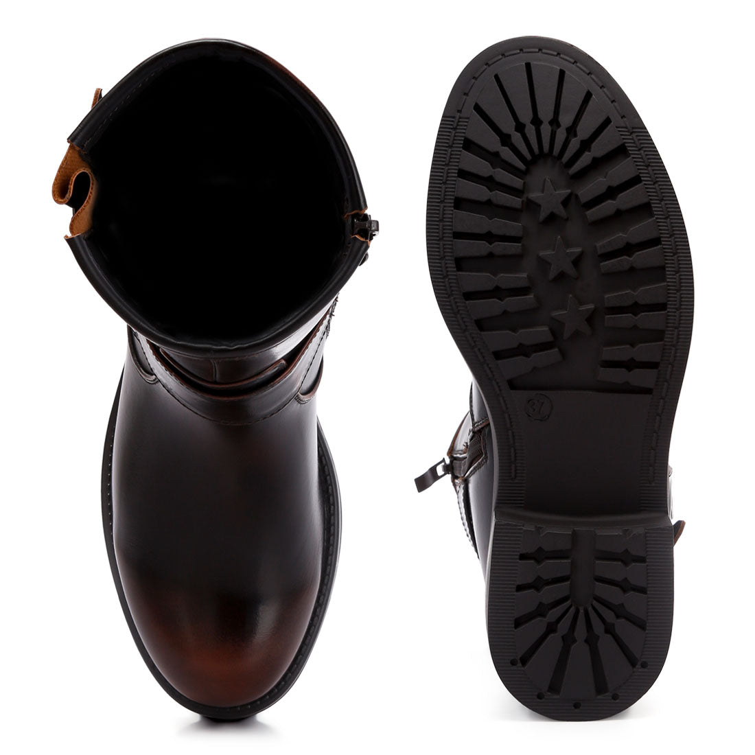 allux pin buckle boots#color_brown