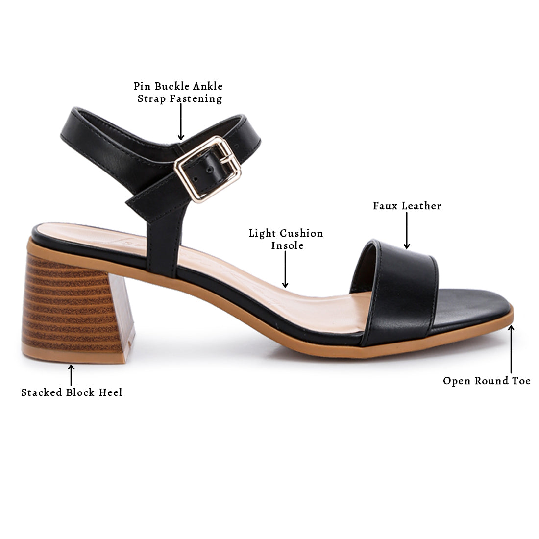 Stacked Heel Sandals