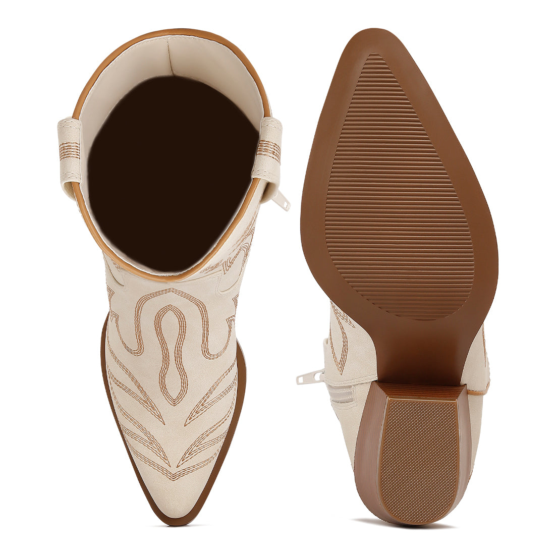 Faux Leather Patchwork Detail Boots