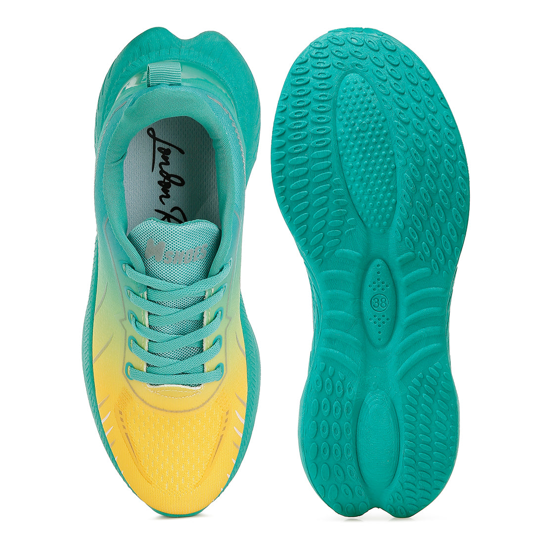 gradient flyknit sneakers#color_green