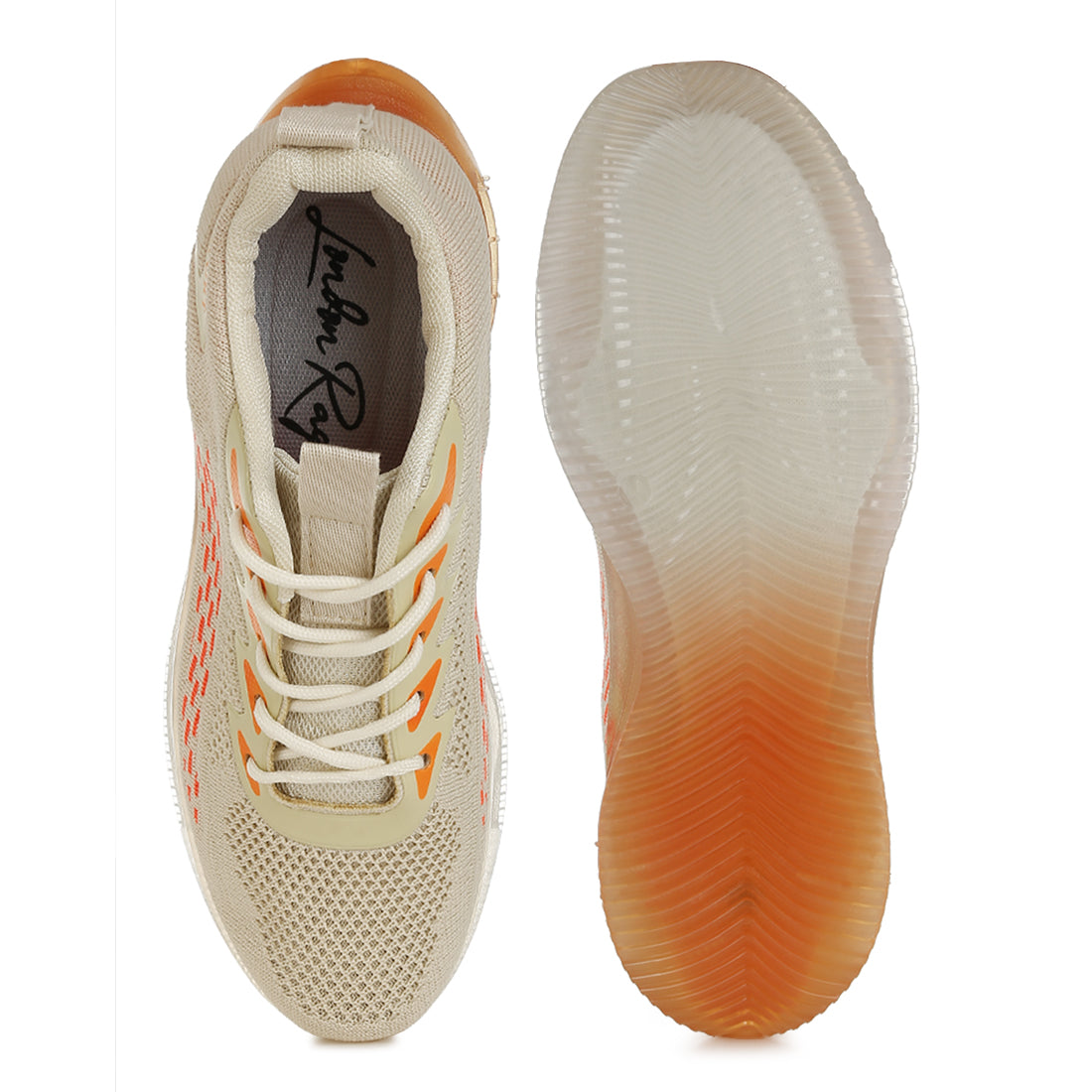 men's chunky anti-skid flyknit sneakers#color_orange