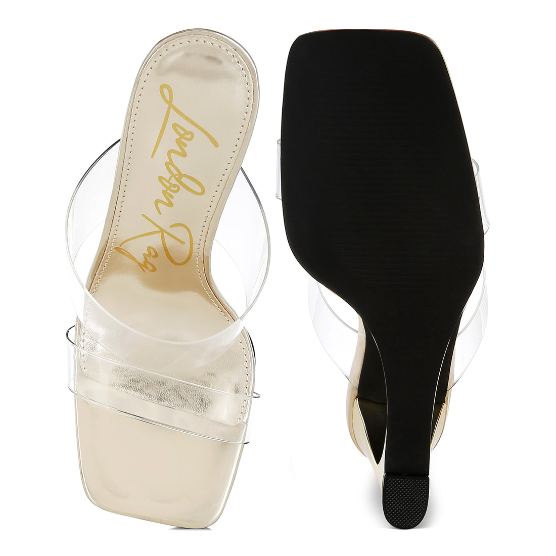 fantasy wedge heel clear sandals#color_gold