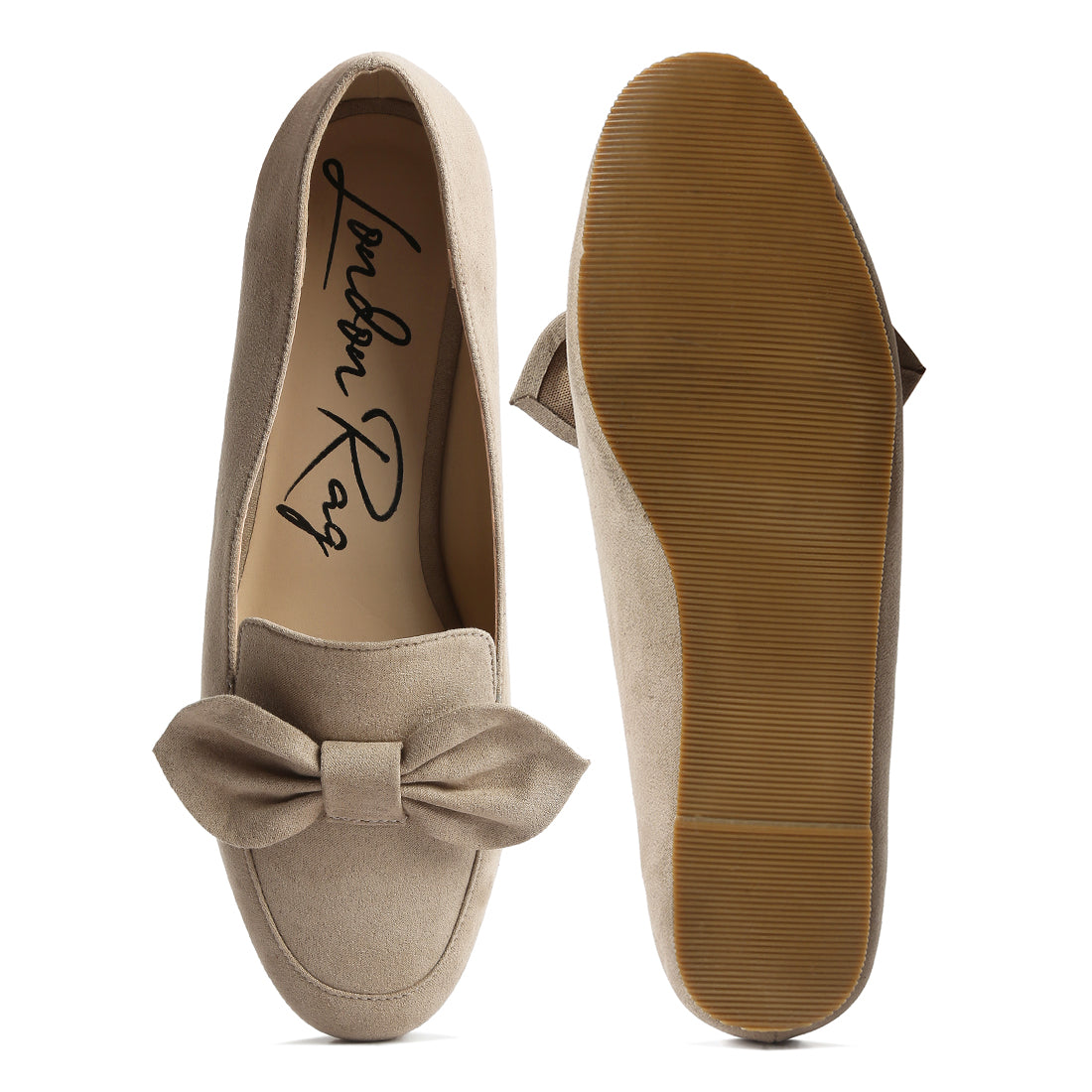 Beige Casual Loafer with Bow