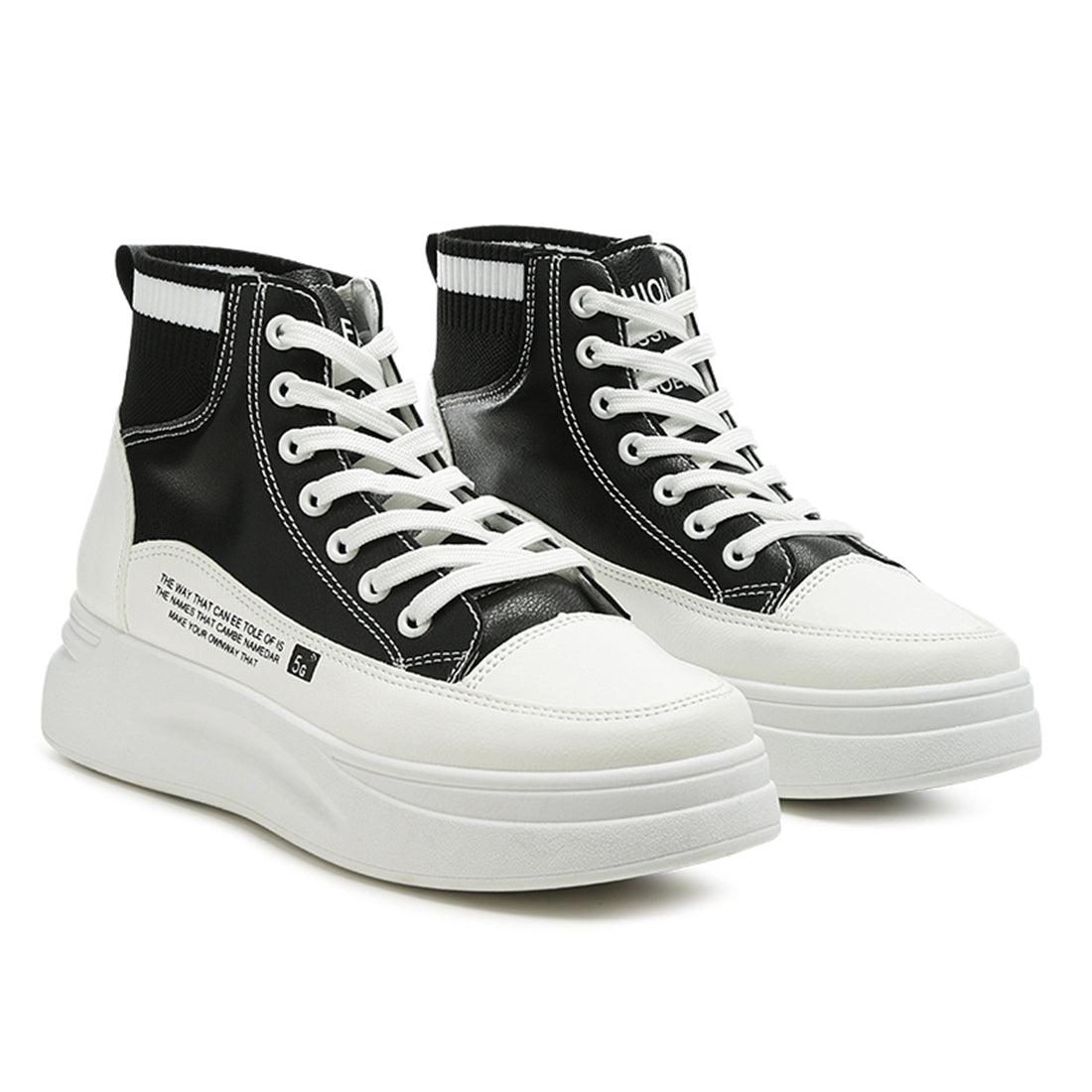 Elasticated Ankle Vintage Sneakers in Black