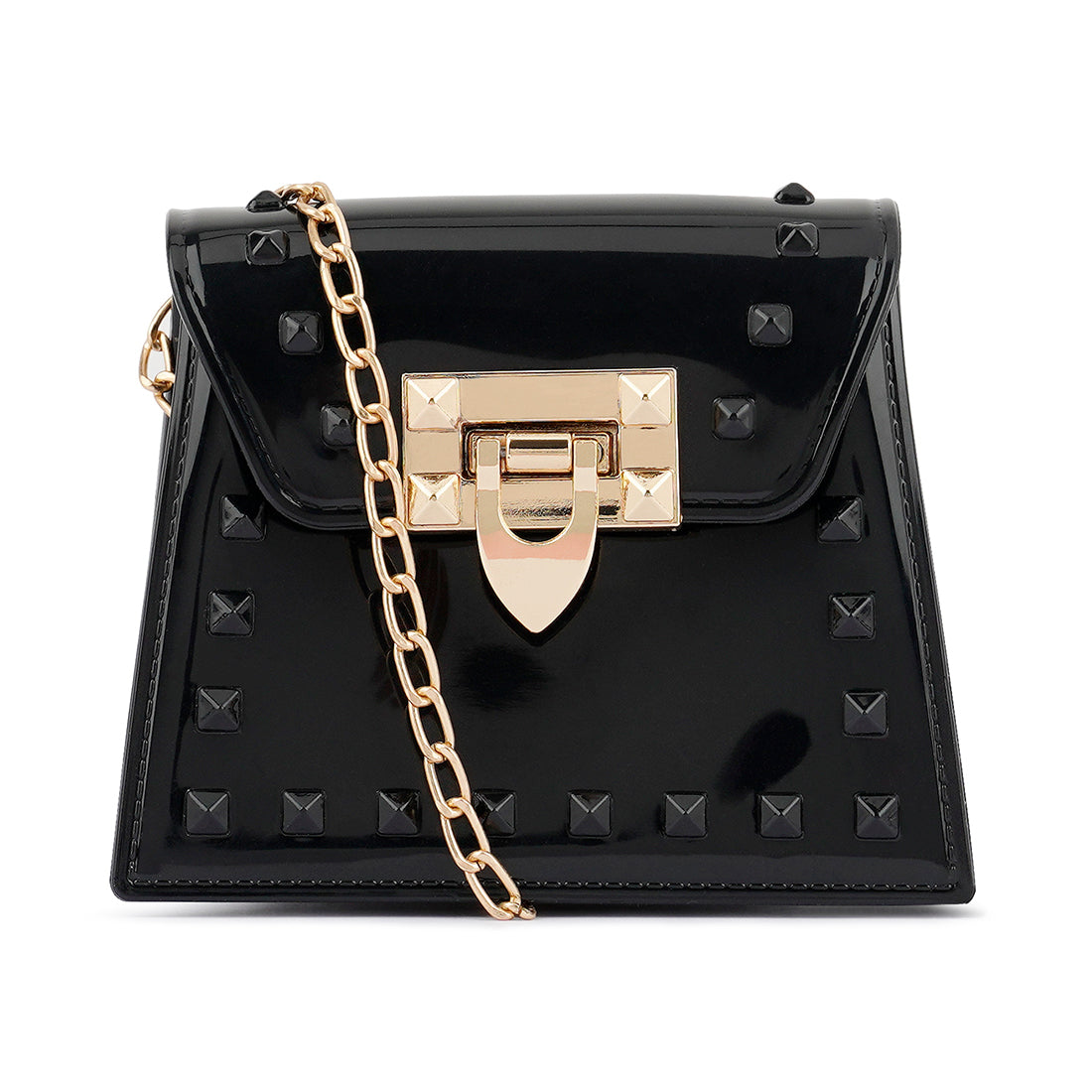 Jelly Buckled Sling Bag in Black
