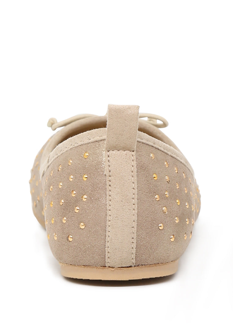 Golden Velvet Ballerinas - Gold