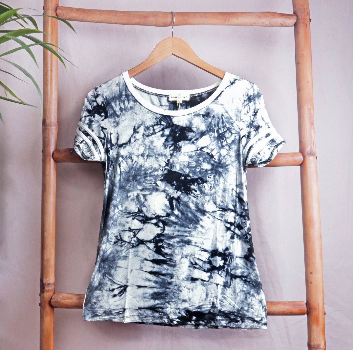 Black Tie-Dye Jersey Casual Top - Black