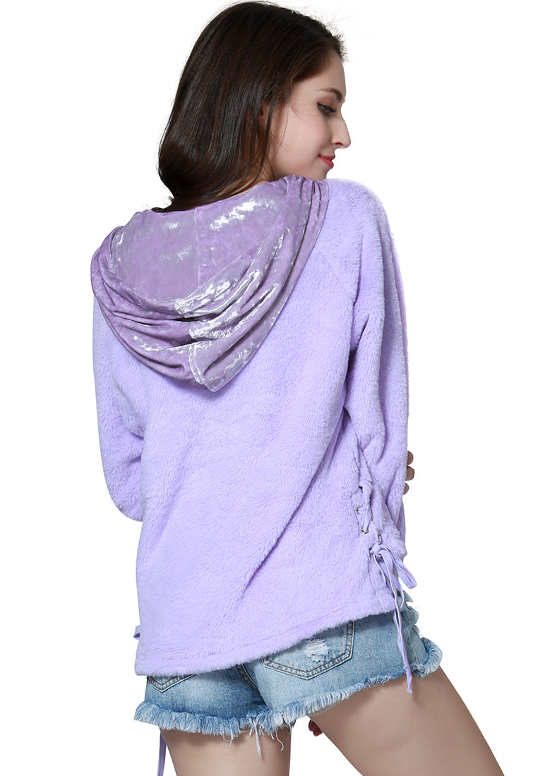 Purple Casual Hoodie
