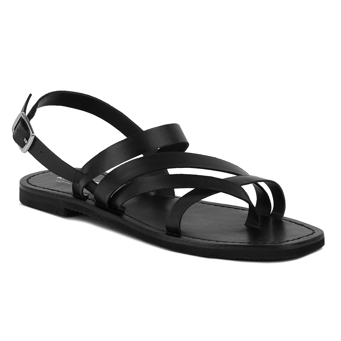 sloana strappy flat sandals#color_black