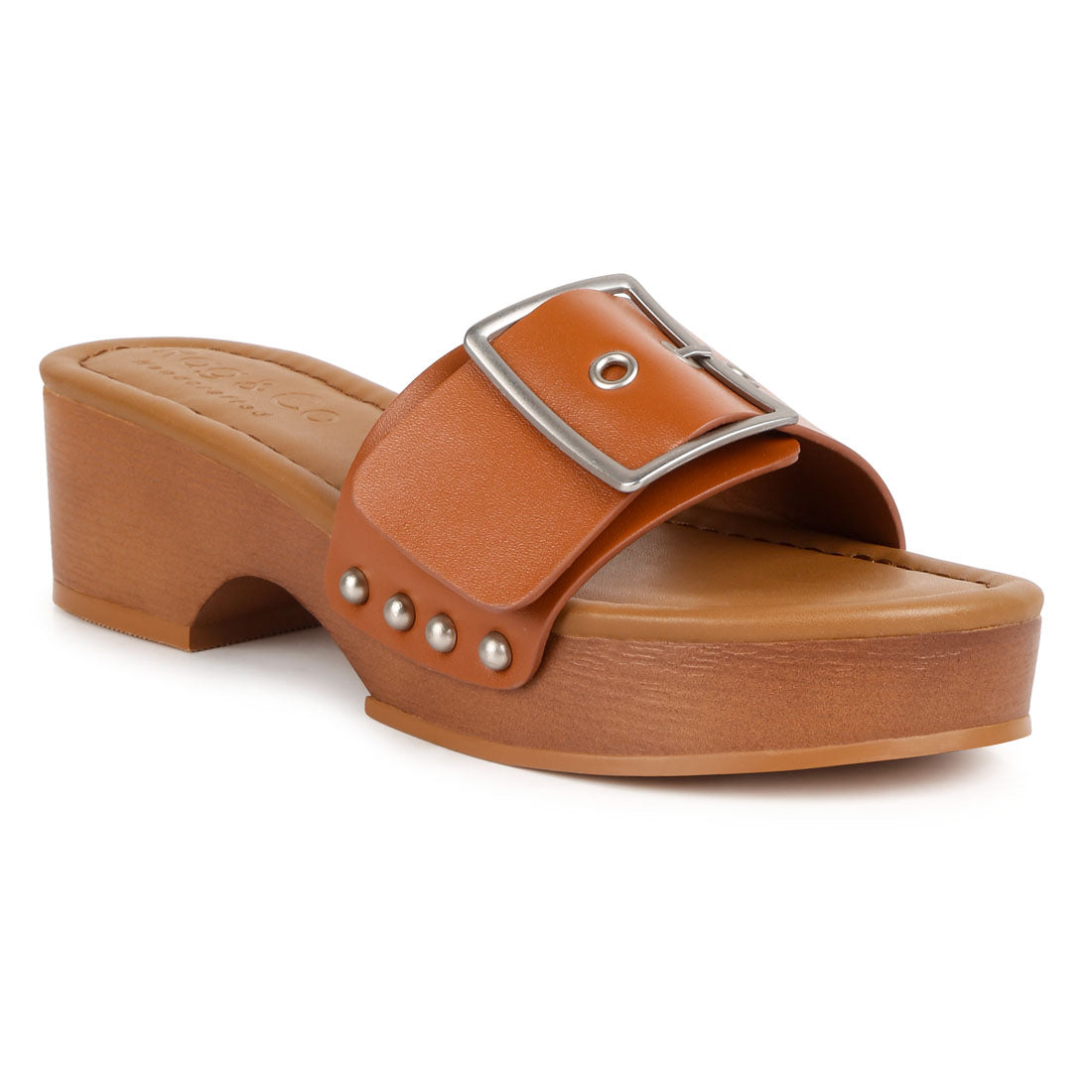 buckle strap leather slip on#color_tan