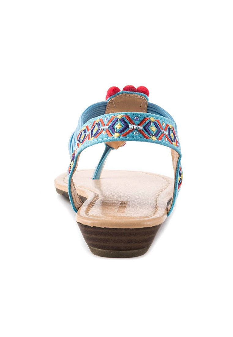 Blue Flat Thong Sandal - Blue