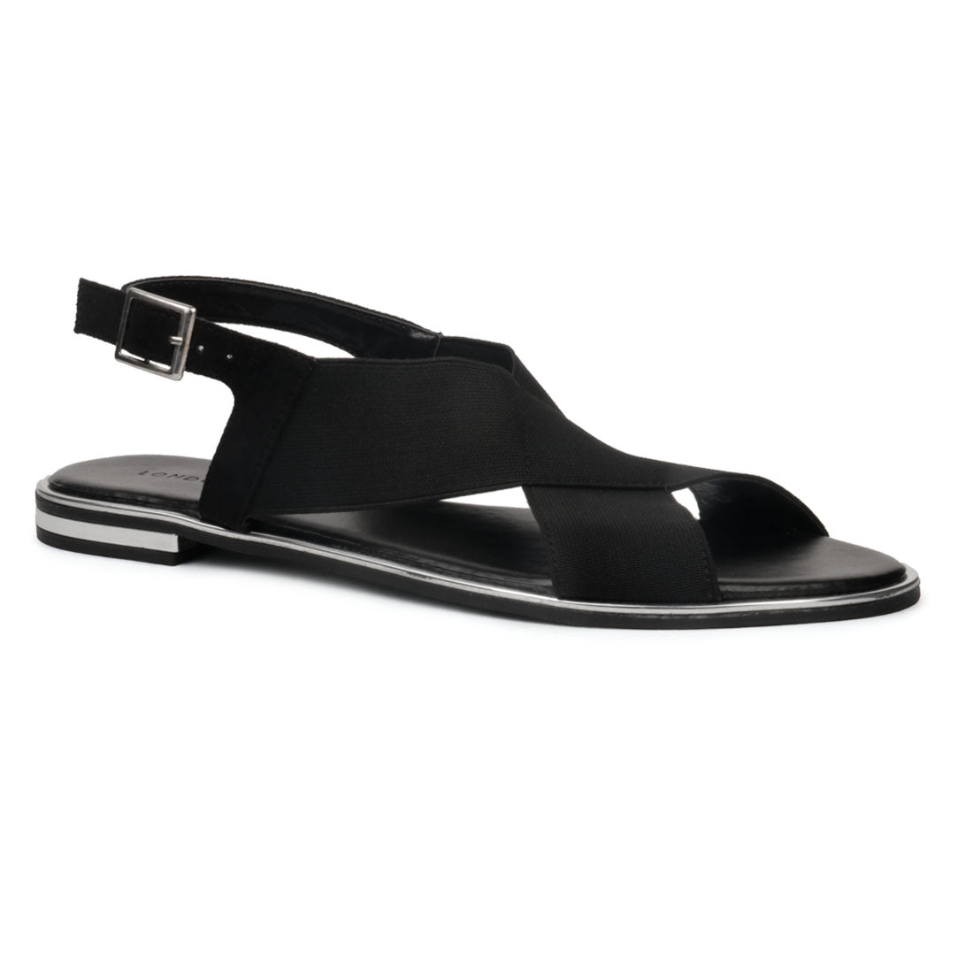 Black Strap Flat Sandal