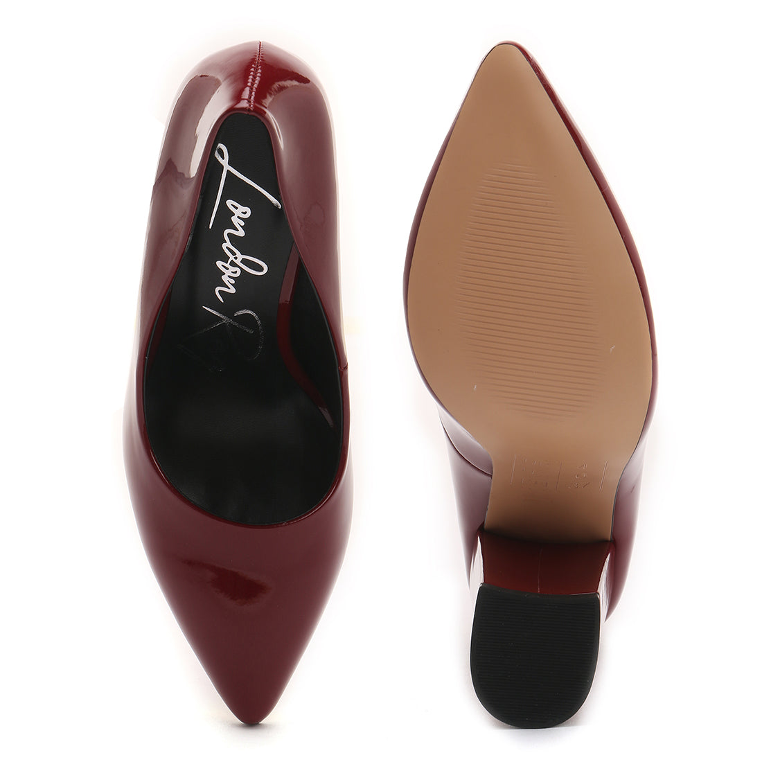 Block Heel Formal Pumps In Burgundy